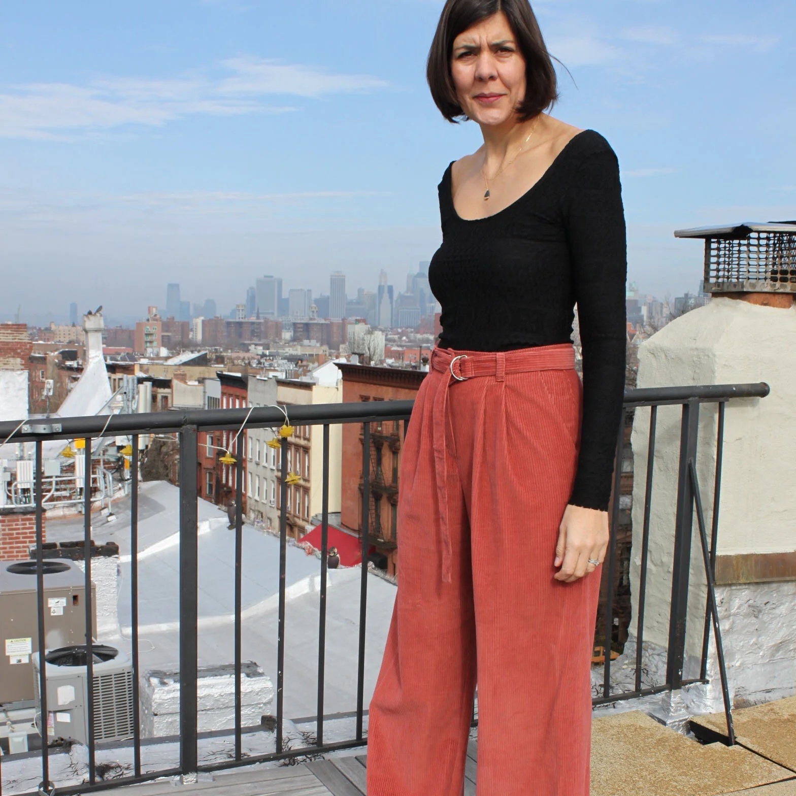 Salmon Pink Baggy Pants. On the Roof! — Noble & Daughter